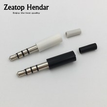 10Pcs Long 3.5mm 4 Pole Stereo Headset Jack 3.5 Audio Plug Adaptor Connector for Iphone White and Black  17mm 2024 - buy cheap