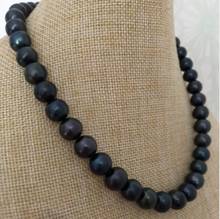 beautiful Tahitian 10-11mm black green pearl necklace 18" 2024 - buy cheap