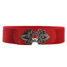 Moda Feminina Vintage Belt For Women Diamond Buckle Wide Elastic Stretch Waist Belt Female PU Leather Fashionable Belt #OR 2024 - buy cheap