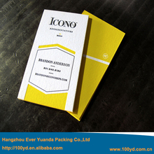 High Quality Paper Commercial Business Cards printing Top Grade Custom Letterpress/Deboss Card Yellow Color Vertical Name cards 2024 - buy cheap