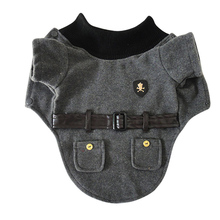 Gray Wool blended High Collar  Pet dogs Coat Free Shiping By CPAM Dogs Clothing 2024 - buy cheap