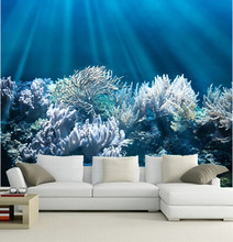 Custom 3D large mural, The world of the sea, beautiful coral papel de parede ,living room sofa TV wall  bedroom wall paper 2024 - buy cheap