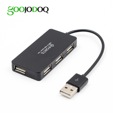 GOOJODOQ 4 порта USB 2,0 концентратор сплиттер кабель адаптер для ноутбука ПК Macbook тонкий USB концентратор 2,0 высокая скорость 2024 - купить недорого