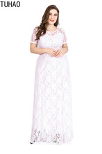 TUHAO White Black Elegant Lace Maxi Long Dress Women's Party Dresses   High Quality Dresses Plus Size 6XL 5XL Vintage Dress 2024 - buy cheap