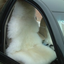 2pcs Genuine Australia Sheepskin Car Seat Cover (White) 2024 - купить недорого