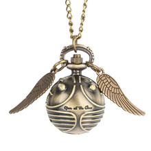 Bronze Color Beetle Shape Small Ball Wings Pocket Watch Necklace Pendant Lovely Quartz Watch for Children Clock Birthday Gifts 2024 - buy cheap