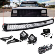 Barra curva de iluminação led, 50 polegadas, suporte de montagem do telhado, 2x4 polegadas, iluminação de trabalho, led com chicote para jeep, cherokee, xj, 1984 ~ 2001 2024 - compre barato