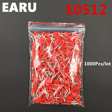1000Pcs E0512 Tube Insulating Insulated Terminal 0.5MM2 22AWG Cable Wire Connector Insulating Crimp E Black Yellow Blue Red 2024 - buy cheap