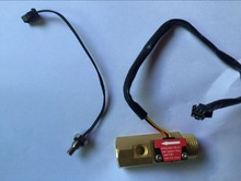 Medidor de flujo con Sensor de temperatura, sensor de Flujo de Agua de efecto Hall de latón macho, G1/2, 2 uds., 66mm, 1-25L/Min 2024 - compra barato