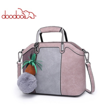 DOODOO Women Pu Leather Handbag Female Shoulder Crossbody Bags Ladies Top-handle Bag Tassel Spell Color 2019 Tote Messenger Bags 2024 - buy cheap