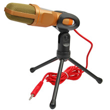 Универсальный конденсаторный микрофон, разъем 3,5 мм, настольный стереомикрофон со штативом, Студийный микрофон, профессиональный проводной микрофон для вещания для ПК, ноутбука, MSN 2024 - купить недорого