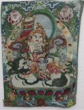 Golden silk embroidery thangka Tibet and Nepal exorcism peace and wealth 2024 - buy cheap