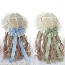 Lace Bow Sweet Lolita Straw Hat Small Fresh Sen Pastoral Soft Girl Dress Japanese Beach Straw Hat 2024 - buy cheap