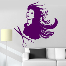 Hair Salon Barbershop Wall Sticker Stylist Hairdresser Wall Decals  Interior Window Decor DIY Hair Beauty Salon Wall Decor H089 2024 - купить недорого