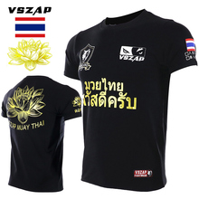 VSZAP Лотос бокс MMA футболка для тренажерного зала футболка для боев боевые искусства фитнес тренировка Муай Тай футболка для мужчин 2024 - купить недорого