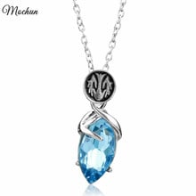 MQCHUN 2017 Hot Online Game Jewelry Final Fantasy YUNA Necklace Blue Crystal Pendants Statement Necklace For Women Fashion Gifts 2024 - buy cheap
