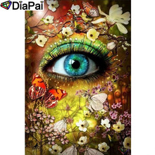 Pintura de diamante DIAPAI 5D DIY 100% cuadrado completo/taladro redondo "ojo mariposa" bordado de diamantes punto de cruz 3D decoración A24732 2024 - compra barato