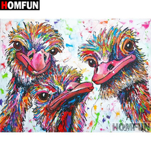 HOMFUN 5D DIY Diamond Painting Full Square/Round Drill "Colored ostrich" 3D Embroidery Cross Stitch gift Home Decor A02264 2024 - buy cheap