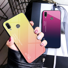 For Xiaomi Redmi 7 Case Luxury Hard Tempered Glass Gradient Protective Back Cover case For xiaomi redmi7 full cover phone shell 2024 - buy cheap