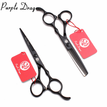 5.5" 6" Stainless Black Groomer Scissors Professional Grooming Scissors Cutting Scissors Thinning Shears Hair Scissors Set Z9030 2024 - buy cheap