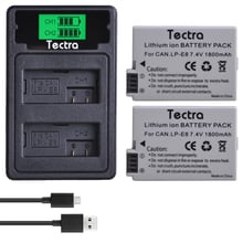 Bateria lp e8 para canon, 2 unidades, 1800mah, para câmera eos, 550d, 600d, 650d, 700d, x4, x5, x6i, com carregador duplo lcd e usb tipo c 2024 - compre barato