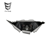 EARLFAMILY-calcomanía de Pekingese para mascotas, calcomanía de 15cm x 6cm, negra, modificada, creativa, impermeable, 3D, para coche, de diseño 2024 - compra barato