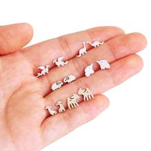 6 Pairs Sheep Deer Dinosaur Elephant Animal Stud Earrings Set Women Jewelry New 2024 - buy cheap