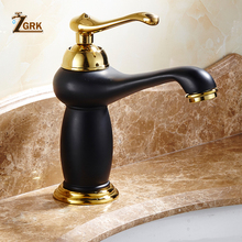 ZGRK Basin Faucet Brass Black Gold Bathroom Sink Faucet Single Handle Deck Mounted Vintage Wash Mixer Tap Lamp Style Crane 2024 - buy cheap