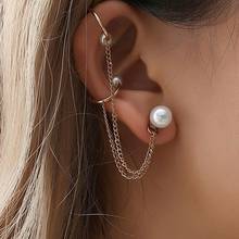 Punk Rock Leaf Chain Tassel Dangle Ear Cuff Wrap Earring sweet Color Earrings In Jewelry 1 Pcs 2024 - buy cheap