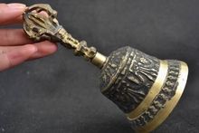 Figura de campana de bronce tallada a mano antigua de China, estatua coleccionable, artesanía de metal 2024 - compra barato