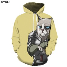 KYKU 3d толстовки свитшоты с котами для мужчин Harajuku с капюшоном повседневные худи с животными аниме футболка с надписью про любовь напечатаны Мышцы 3d напечатаны 2024 - купить недорого