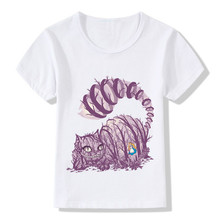 Camiseta con diseño de gato de Cheshire y fantasma para niños, ropa bonita, Tops de verano, ooo5084 2024 - compra barato