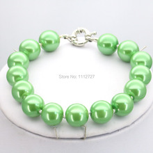 Christmas Gifts Girls 10mm Round Green Glass Pearl Beads Bracelet Hand Made Fashion Jewelry Making Design For Women Wholesale 2024 - buy cheap