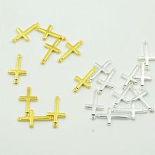 12x22mm 50pcs Cross charms Golden/Silver Mini Cross Charm/Pendant for Necklace&bracelet DIY Jewelry findings wholesale 2024 - buy cheap