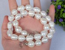Jewelry Pearl Necklace 12-14MM  NATURAL Akoya WHITE SOUTH SEA BAROQUE PEARL NECKLACE 18"INCH Free Shipping 2024 - buy cheap
