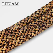1meter Coffee color Braid Leather Flat Cord for 9*5mm Necklace Bracelet Making Rope For DIY Fashion Jewelry Accessories 2024 - buy cheap