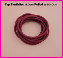 50PCS 3mm Top Elasticity Burgundy Elastic Ponytail Holders rope with gluing connection,Wine Red elastic hair ties hair bands 2024 - buy cheap