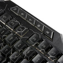 Игровая клавиатура геймерская USB Проводная 3 цвета трещины с подсветкой светодиодный Подсветка мультимедийная ПК игровая клавиатура для компьютера Dropship 2024 - купить недорого