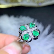 Natural emerald ring Free shipping 925 sterling silver  Fine jewelry Gem For man or Wowen 2024 - buy cheap