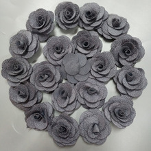 20 цветов, серая Роза, ручная работа, 3,5 см, ткань, роза, хлопковая ткань, цветы, ручная работа, «сделай сам», свадебный букет, цветок невесты, аксессуары для волос 2024 - купить недорого