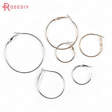 20PCS 25MM 30MM 35MM 40MM 50MM 24K Gold Color Iron Round Circle Loop Earrings Hoops Diy Jewelry Findings Earrings Accessories 2024 - buy cheap