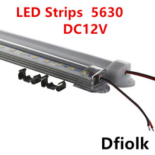 10pcs 30cm 5630 5730 DC12V hard rigid bar strip with U aluminum profile shell channel housing cabinet light kitchen light 2024 - buy cheap