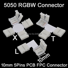 5-контактный RGBW RGBWW Светодиодная лента, коннектор FPC PCB L T X, угловой сплиттер Без припоя, ширина 10 мм 5050 RGBW 2024 - купить недорого