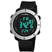 Synoke relógio de pulso esportivo masculino, digital com led militar eletrônico g50 2024 - compre barato