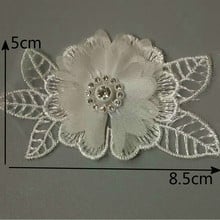 Soluble 3D Ivory Diamond Flower Floral Embroidered Lace Trim Applique Fabric Lace Ribbon Sewing Craft For Costume Hat Decoration 2024 - buy cheap