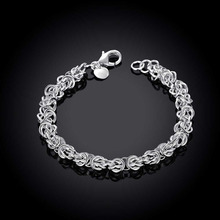 Bracelet Silver Plated Bracelet Silver Fashionable Jewelry Chain Bracelets for chic women factory price Free Shipping gift LH073 2024 - buy cheap