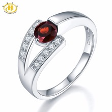 Natural Gemstone Red Garnet Rings Solid 925 Sterling Silver Women's Ring Fine Jewelry Best Elegant Gift for Women New 2024 - купить недорого