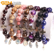 Gem-inside Natural Anglican Muslim Catholic Christian Episcopal Prayer Rosary Beads Bracelet For Men Women Main stone 6mm 10mm 2024 - buy cheap