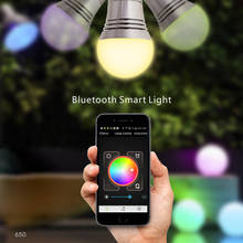 Lixada Superlight Bluetooth LED RGB Smart Light E27 Bulb Smartphone Controlled Dimmable Color Changing Lamp for iPhone & iPad 2024 - buy cheap