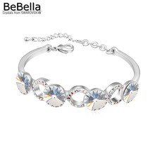 Pulseira de cristal redonda, presente de natal para a namorada, bracelete com cristais austríacos de swarovski 2024 - compre barato